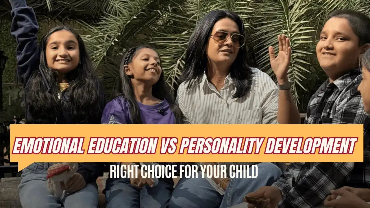 Emotional Education vs Personality Development for children in Ahmedabad explained by RasEsha Rabari with parents and kids.