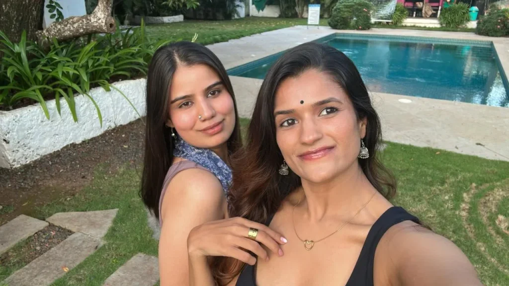 Two women smiling at the Fearless You emotional wellness retreat in India, reflecting confidence, connection, self-discovery, and personal transformation.