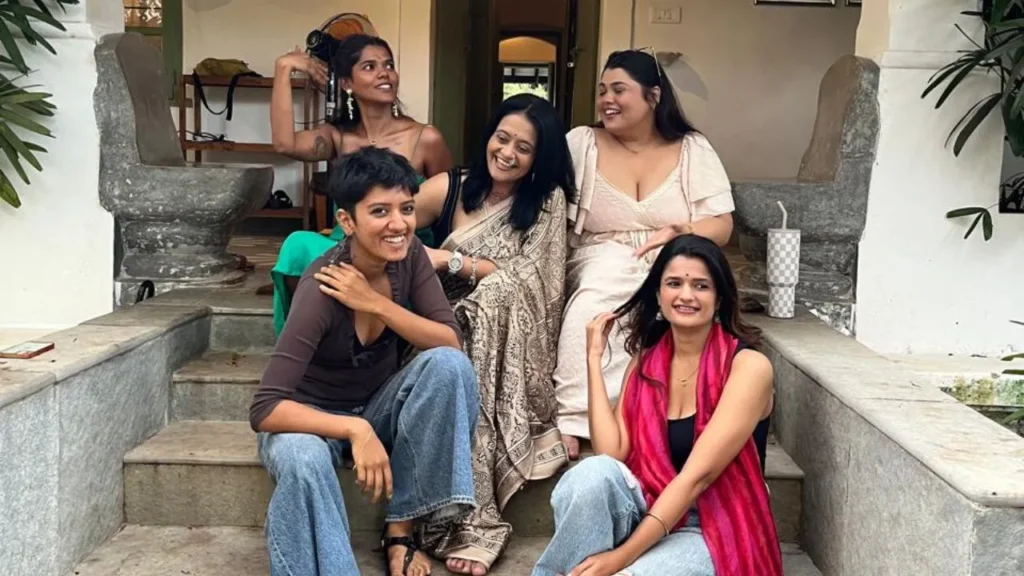 women laughing and enjoying together in the retreat